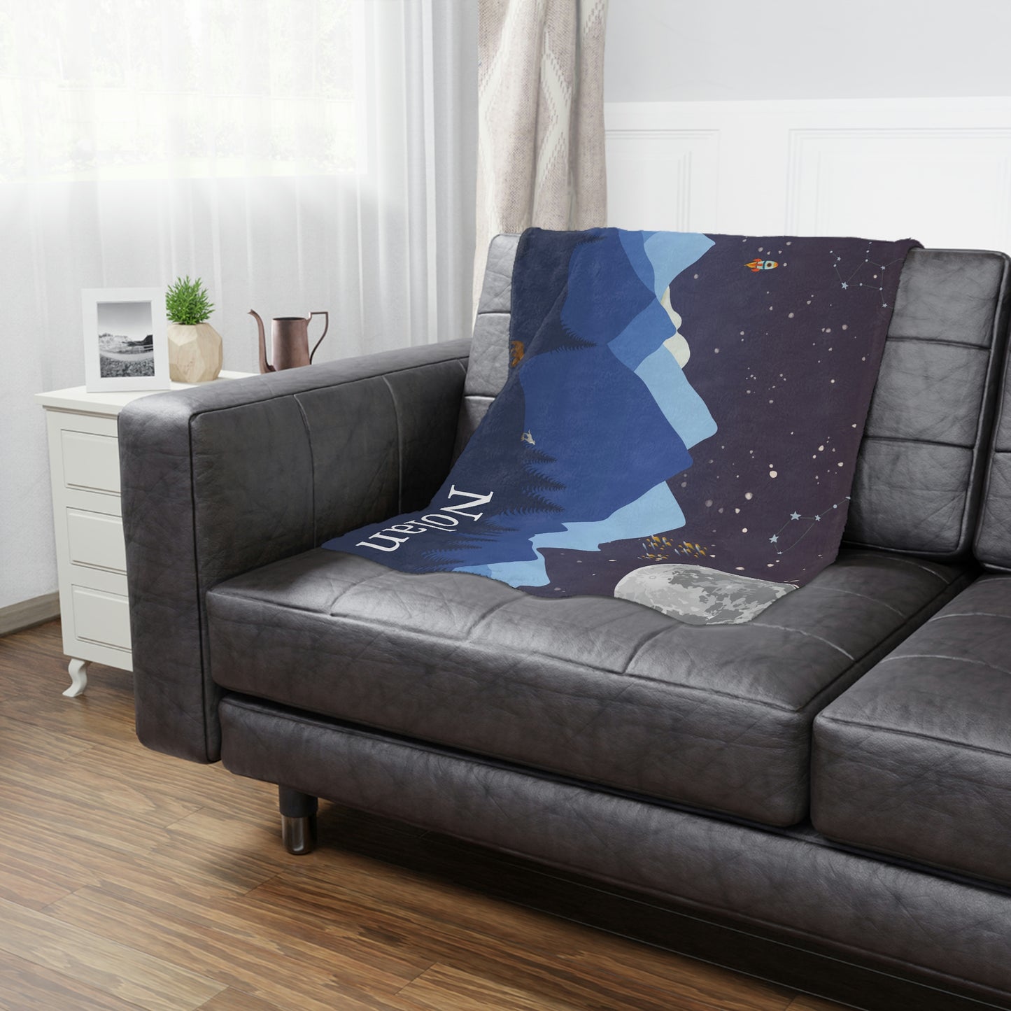 Space Themed customizable baby blanket