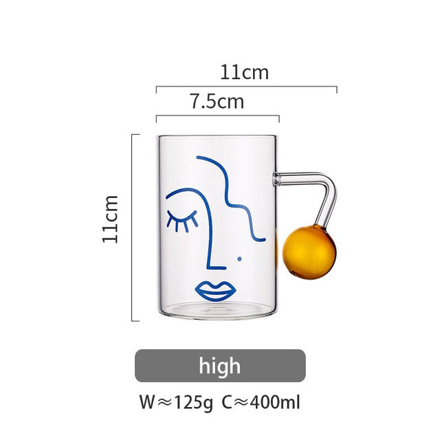 Creative Cartoon Flower Coffee Mug Home Office Glass Water  Cup Handgrip Milk Breakfast Drinkware Cup DROPSHIPPING