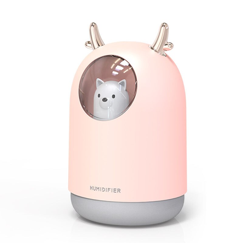 300ML Mini Bear Air Humidifier USB Aromatherapy Aroma Essential Oil Diffuser for Home Office Car Cool Mist Maker LED Night Light