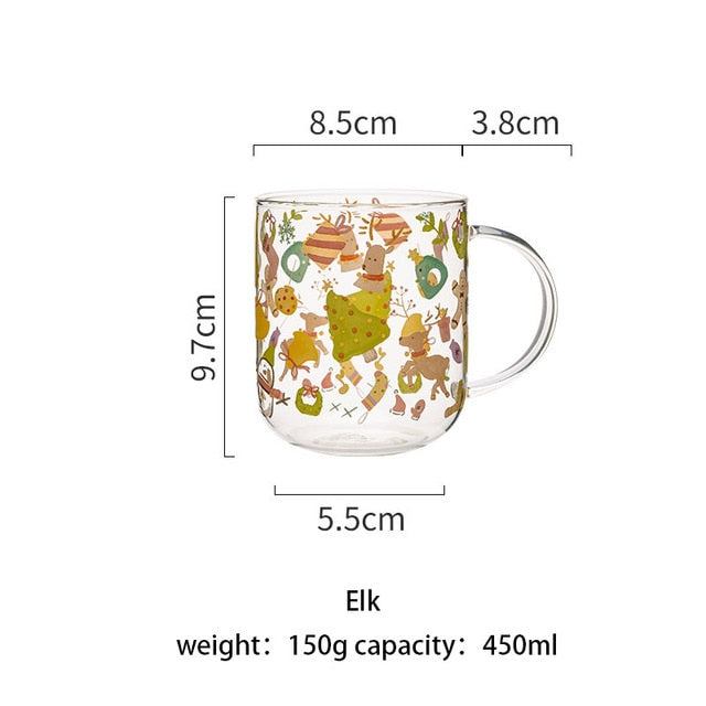 Creative Cartoon Flower Coffee Mug Home Office Glass Water  Cup Handgrip Milk Breakfast Drinkware Cup DROPSHIPPING