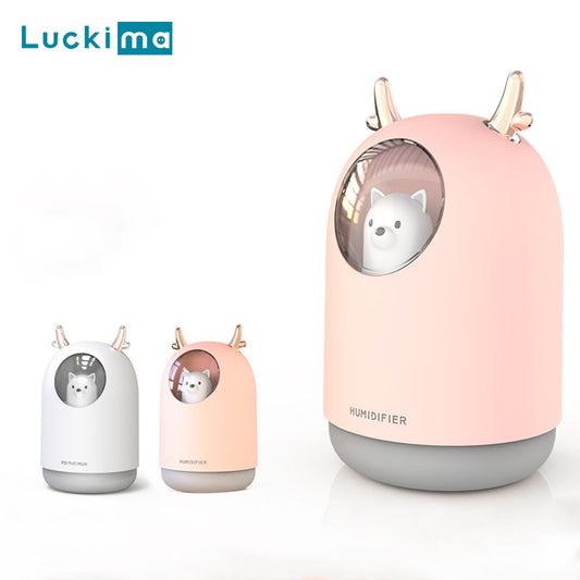 300ML Mini Bear Air Humidifier USB Aromatherapy Aroma Essential Oil Diffuser for Home Office Car Cool Mist Maker LED Night Light