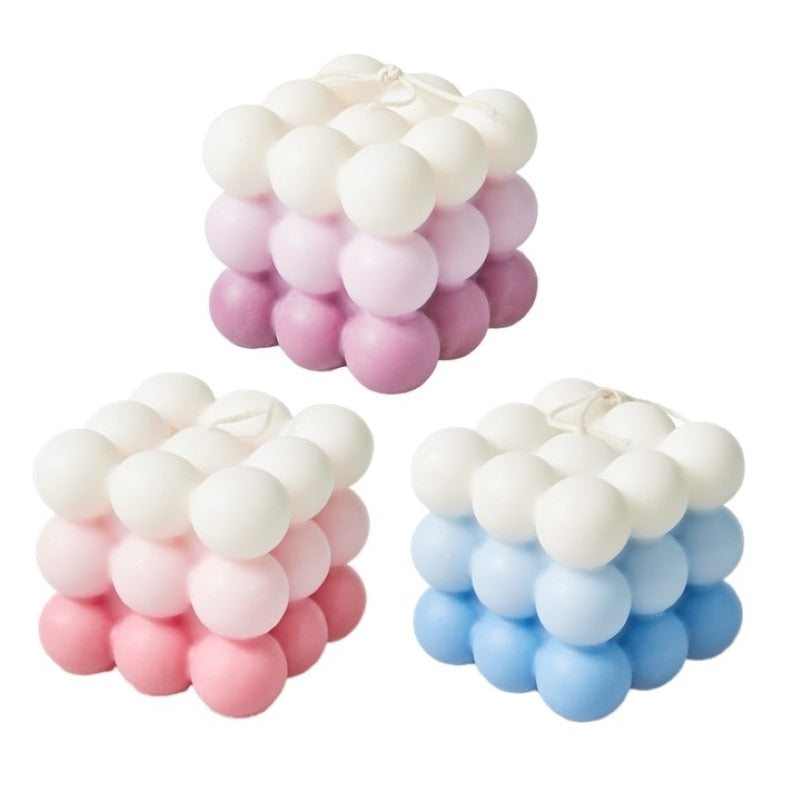 Small Bubble Cube Candle Soy Wax Aromatherapy Scented Candles Relaxing Birthday Gift 1PC